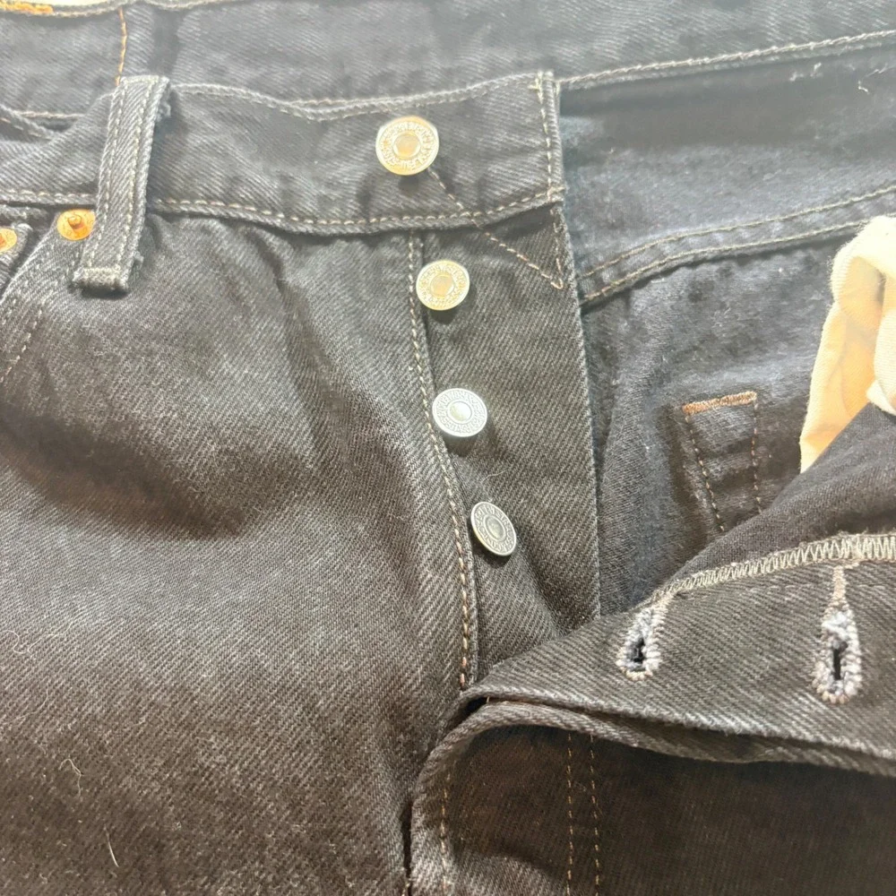 Levi's 501 Original Fit Jeans Mens 34x30 Black Straight Leg Cotton Button Fly